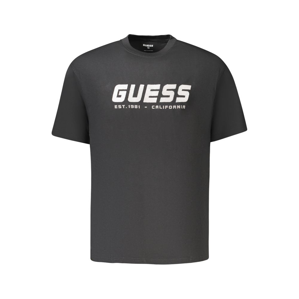 

Черная хлопковая мужская футболка Guess Shoes