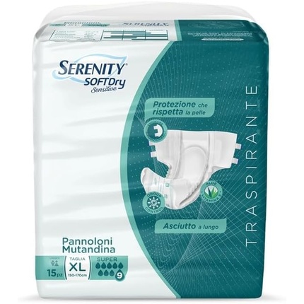 

Подгузники-трусики Sensitive Super XL Size 15 шт Serenity