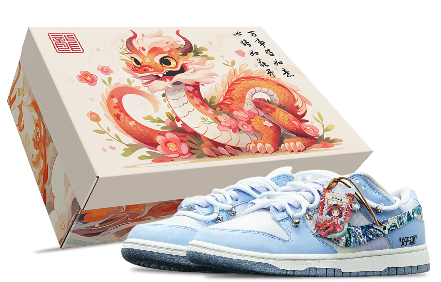 

Кроссовки Nike Dunk Skateboarding Shoes Women's Low-top White/blue, синий