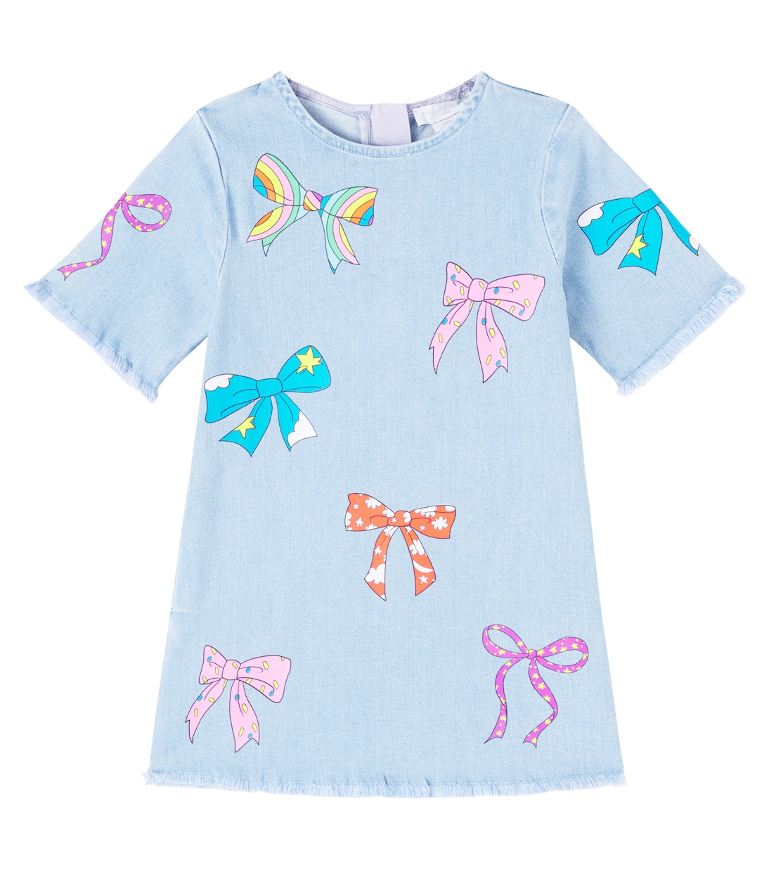 

Джинсовое платье с принтом Stella McCartney Kids, светло-синий