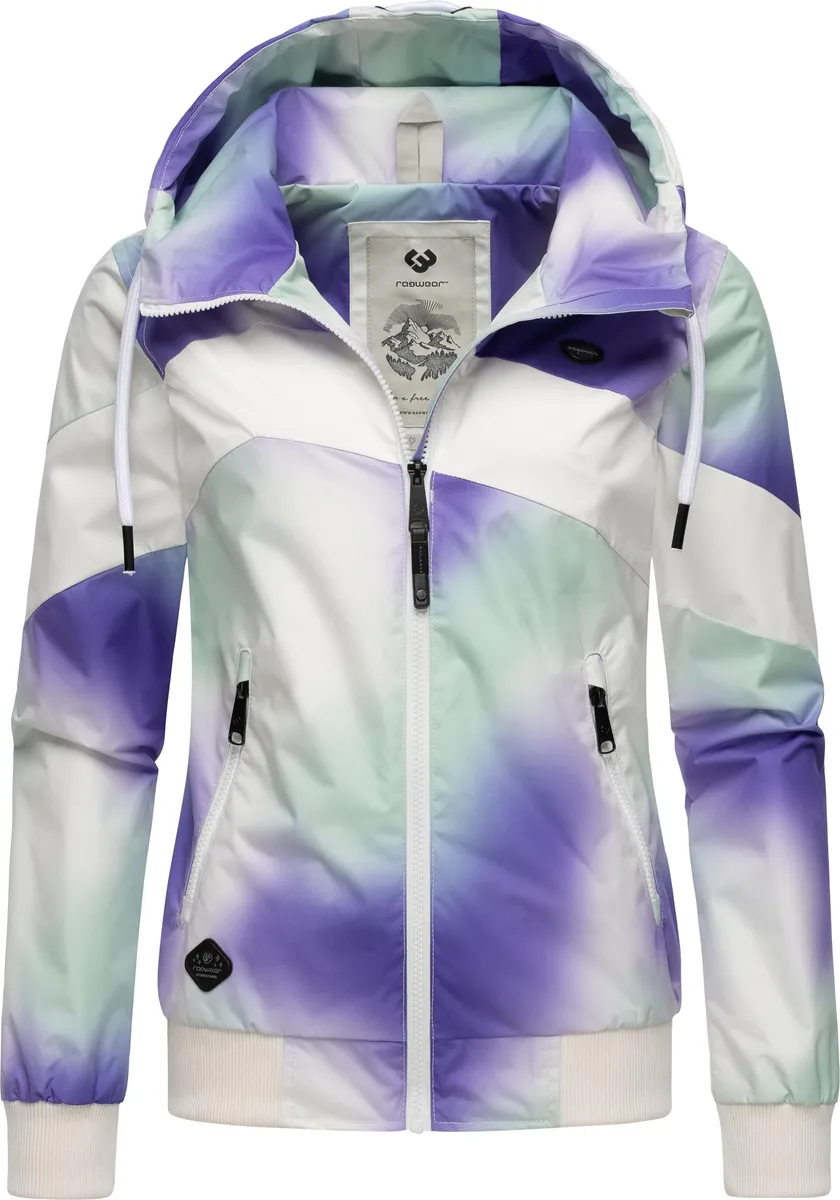 

Функциональная куртка Ragwear "Nuggie Block Ombre Intl.", с капюшоном, переходная куртка с эффектным узором батик, синий