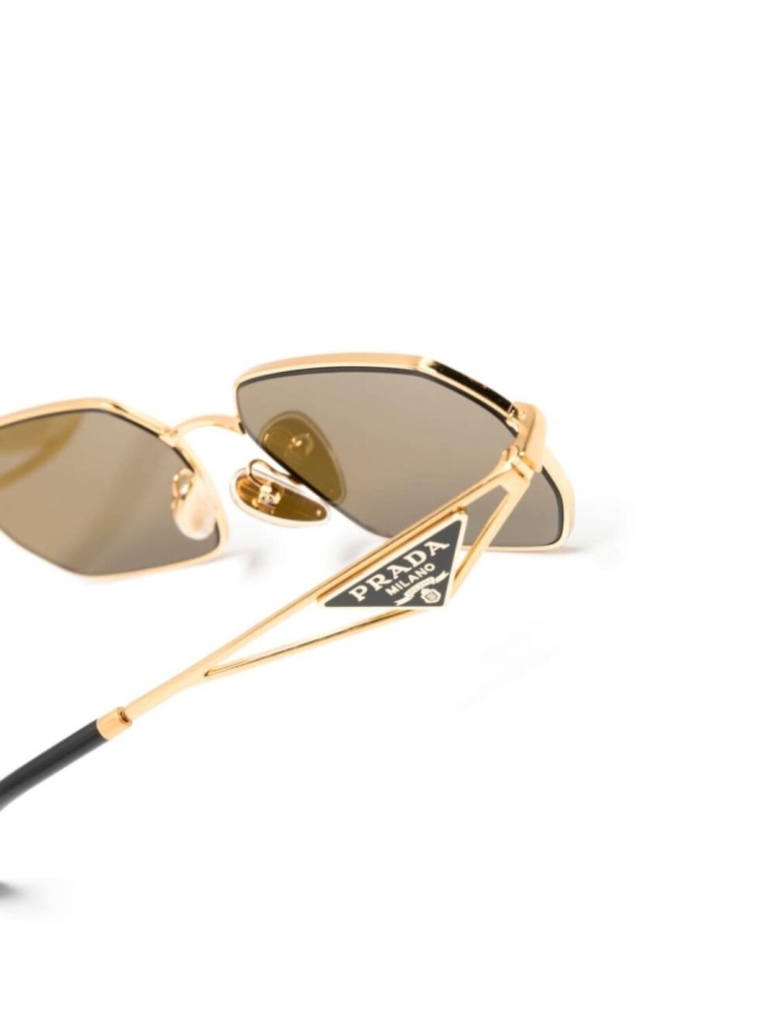 Prada Eyewear солнцезащитные очки 0PR A51S в шестиугольной оправе, золотистый — фото 3