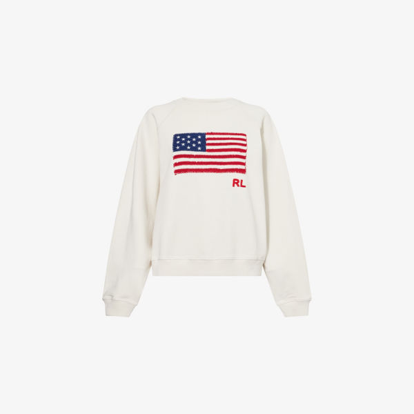 

Свитшот Polo Ralph Lauren из хлопкового джерси с флагом, белый