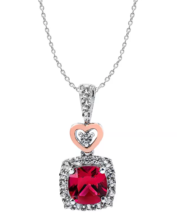 

Женское ожерелье с подвеской в форме сердца из стерлингового серебра, покрытое розовым золотом 14 карат Macy'S, red