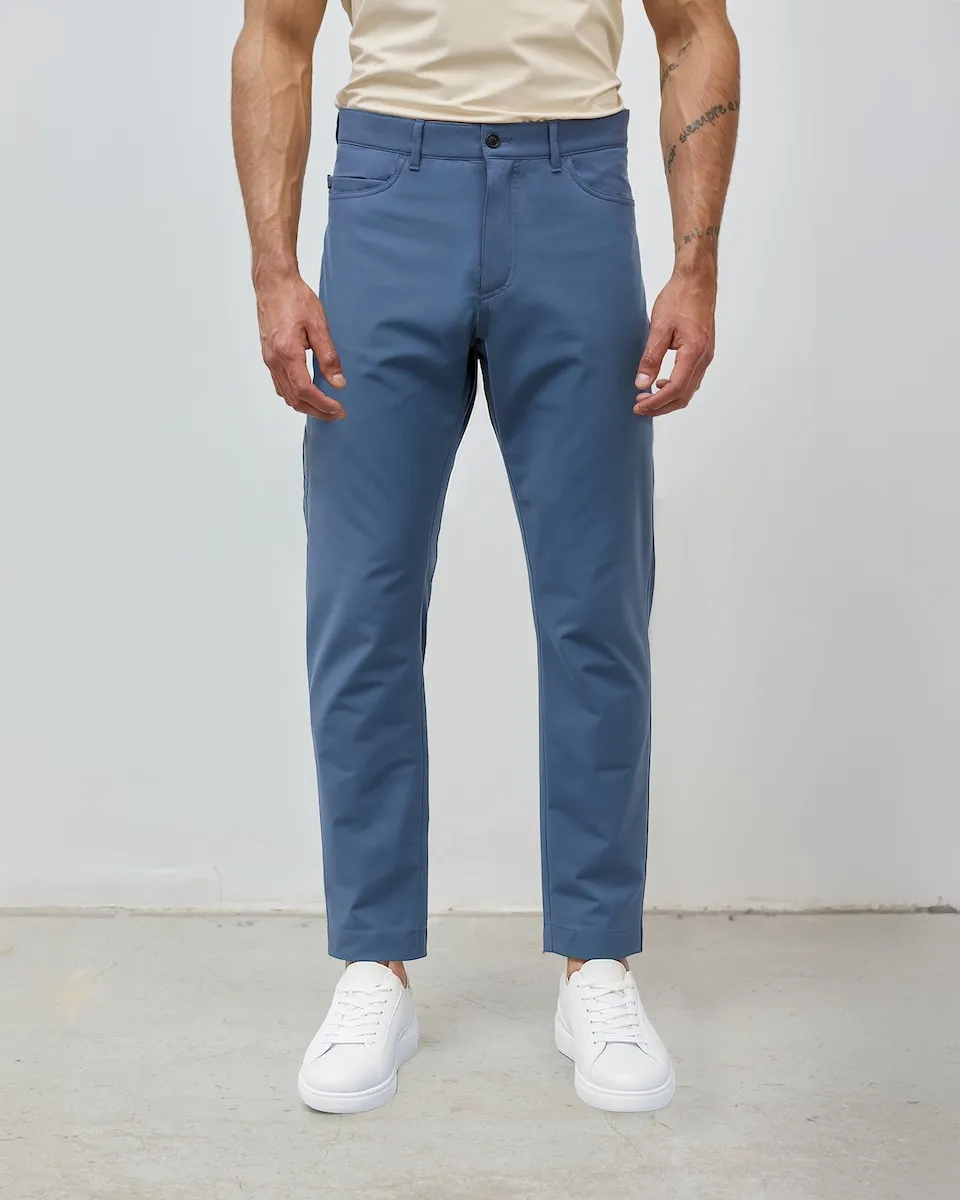 

Мужские брюки с пятью карманами, прямого кроя, синего цвета Sepiia