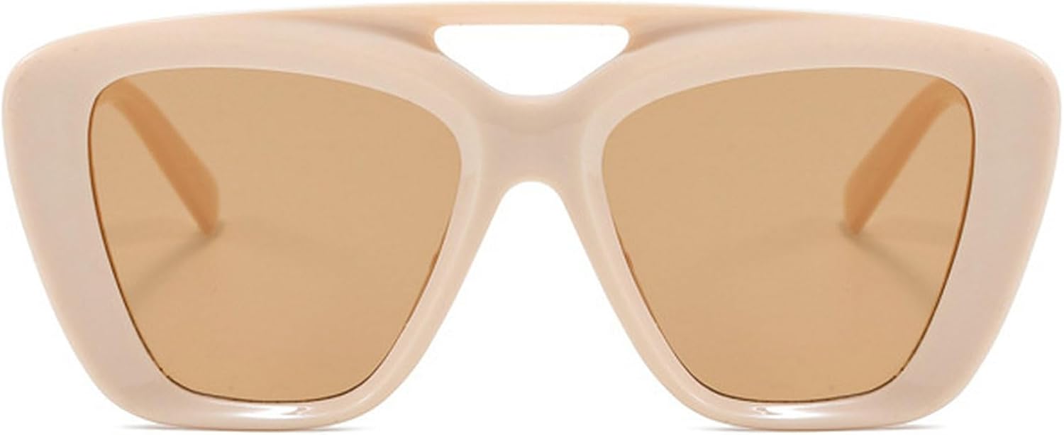 

Ретро-солнцезащитные очки «кошачий глаз» с двойной перемычкой, модные градиентные оттенки для женщин и мужчин с защитой от УФ-излучения UV400, матовые солнцезащитные очки конфетных цветов mincl, C6