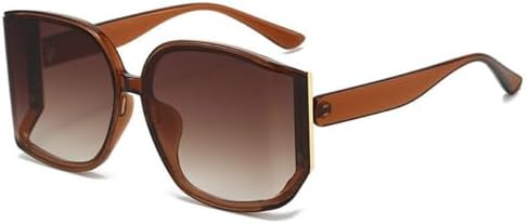 

Солнцезащитные очки большого размера 2026 для женщин, роскошная оправа с изогнутыми линзами, солнцезащитные очки-щитки для женщин, C5 коричневый, один размер MTZJH, One Color