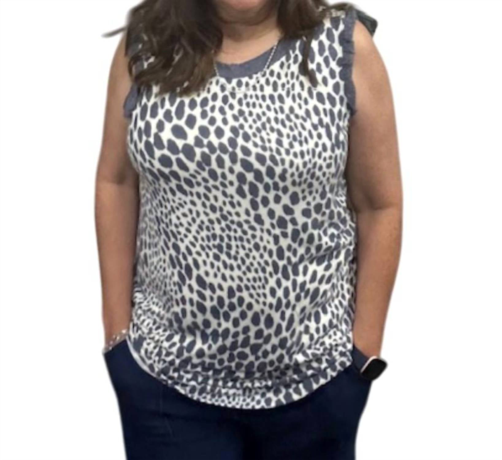 

Топ с принтом животных в темно-синем цвете Ces Femme