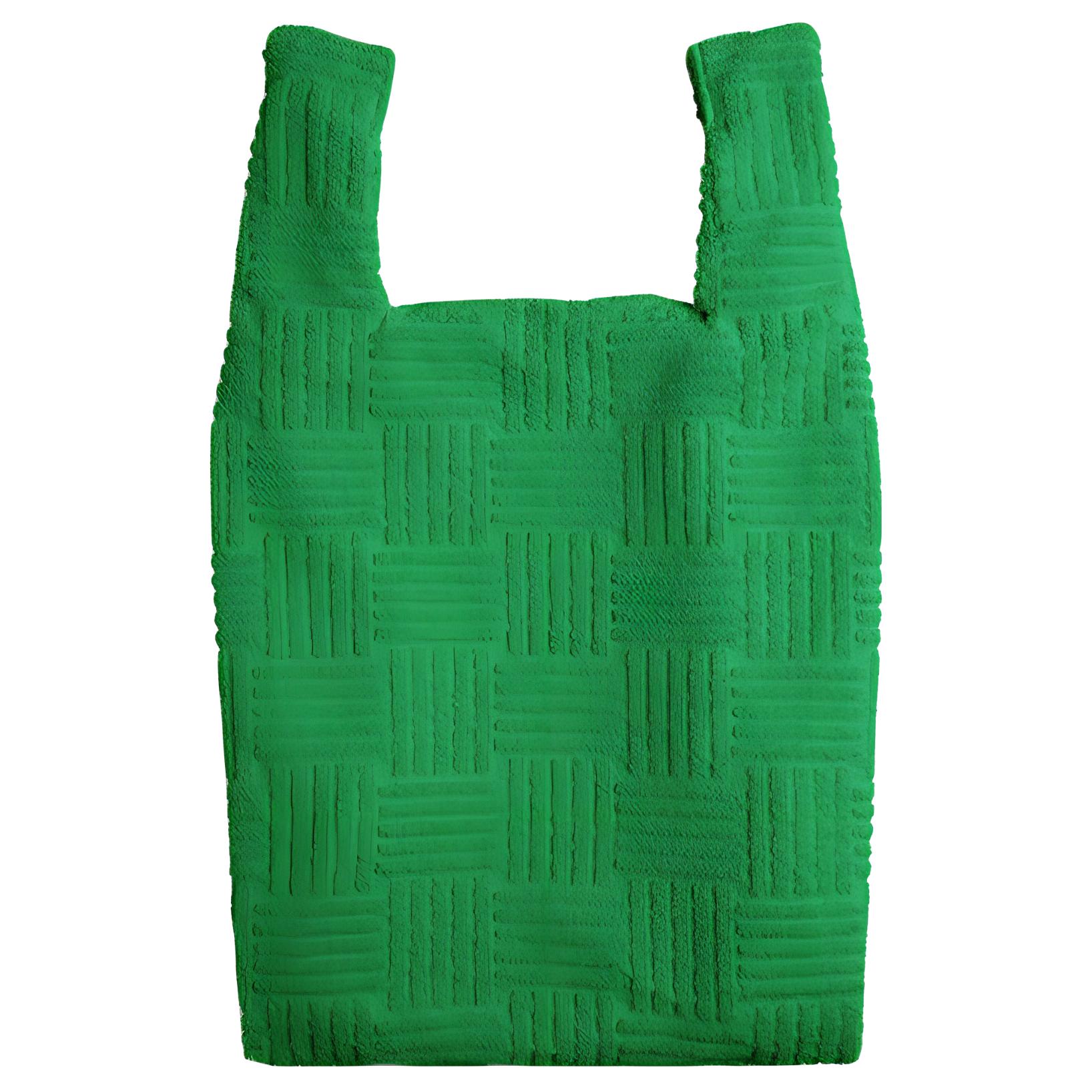 Bottega Veneta Зелёная унисекс сумка из махровой ткани — фото 2