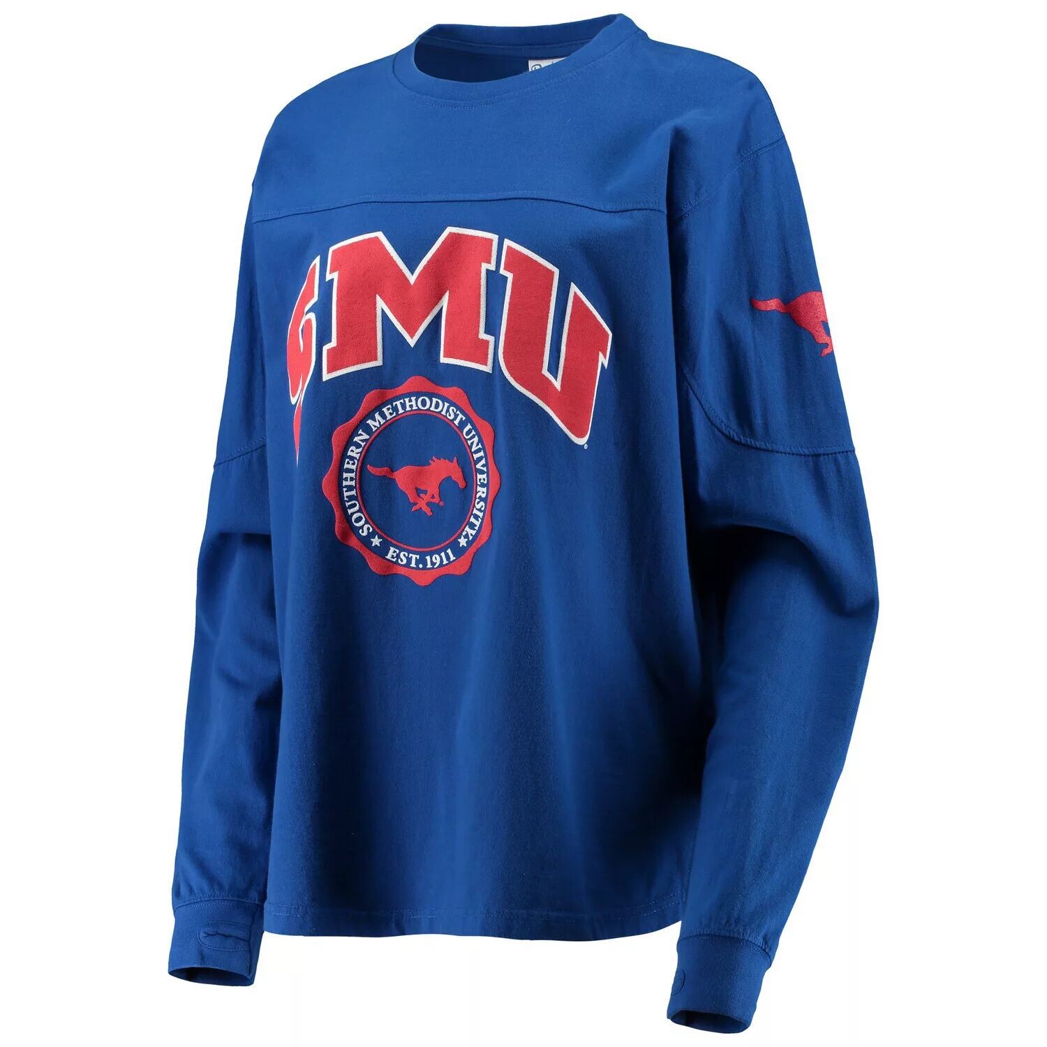 

Женская футболка с длинным рукавом Pressbox Royal SMU Mustangs Edith