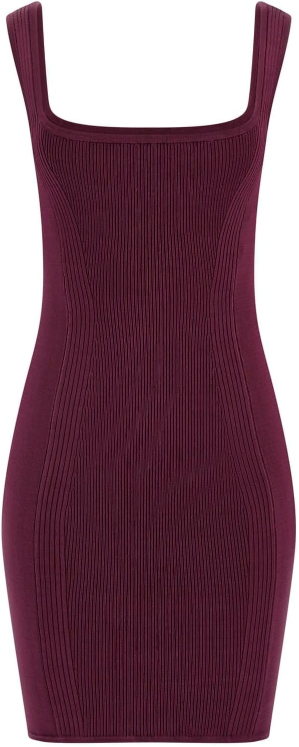 

GUESS Женское платье Lucia с квадратным вырезом и без рукавов, Black Cherry