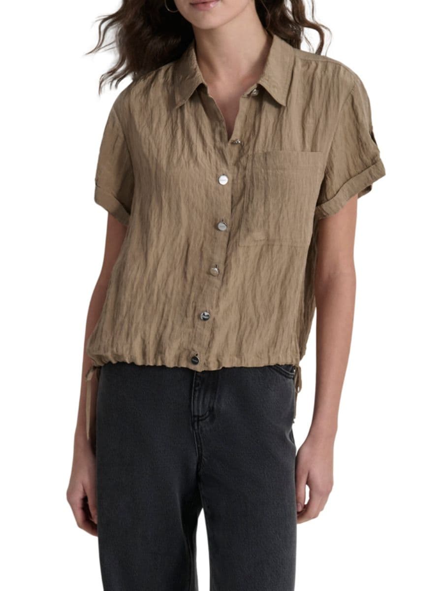 

Рубашка с жатым кулиской DKNY, серо-коричневый