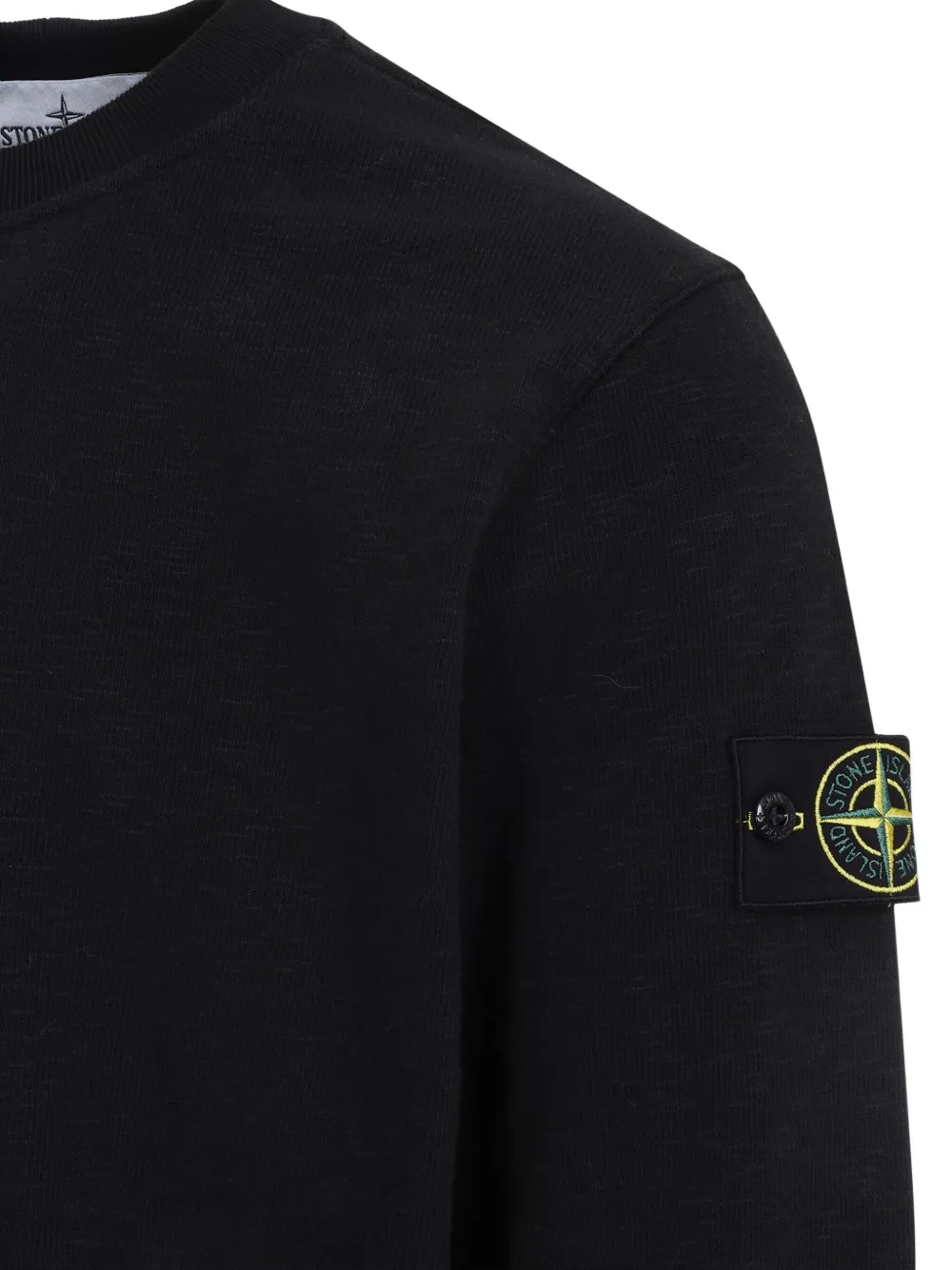 Толстовка с круглым вырезом и логотипом Stone Island, черный — фото 3