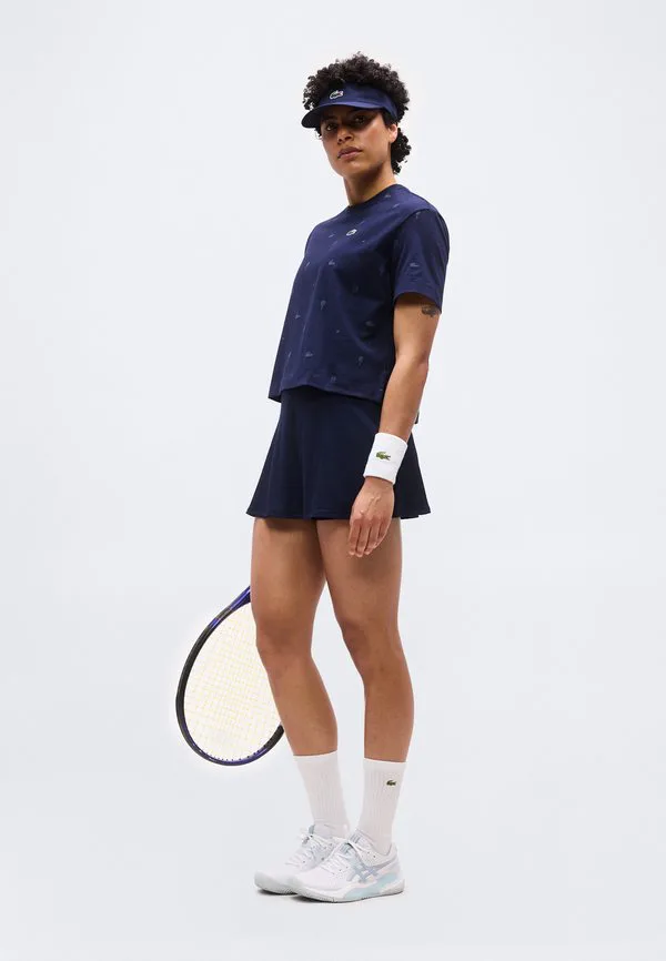 Футболка Lacoste Sport «Наследие», принт, темно-синяя — фото 2