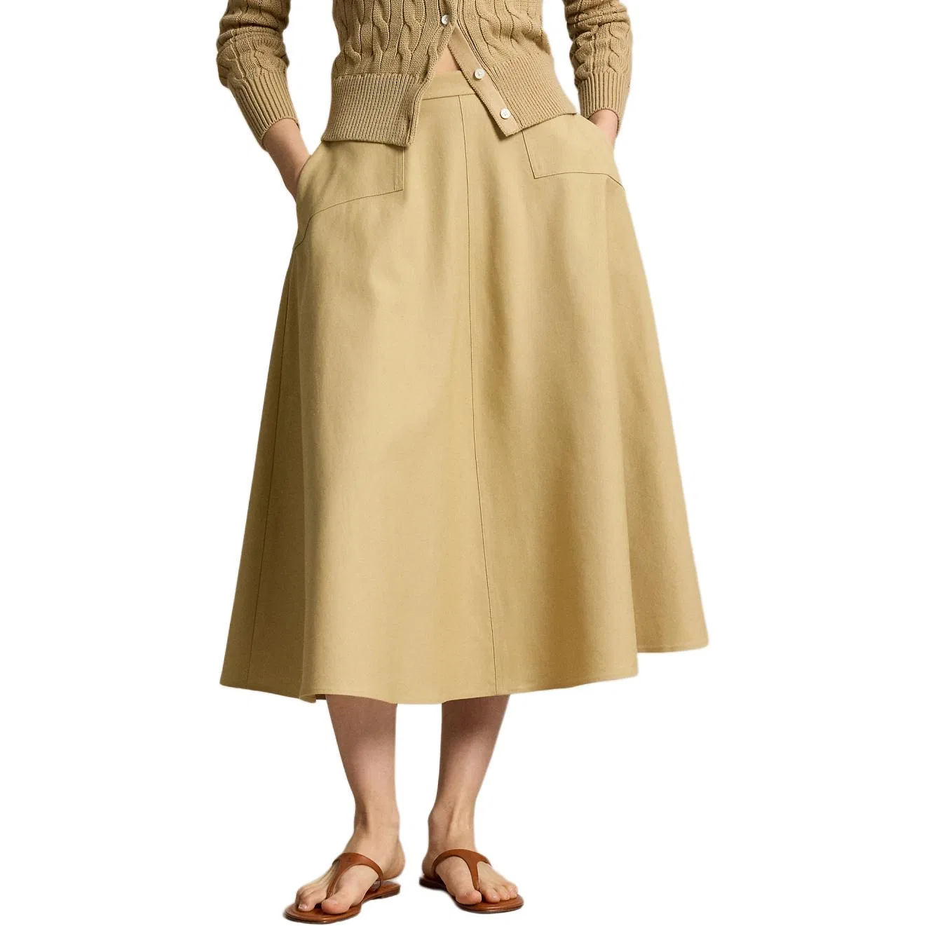 Юбка длинная Casual Polo Ralph Lauren Camel — фото 3