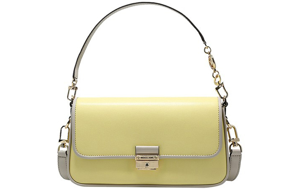 

Кожаная сумка через плечо, женская наплечная сумка желтого кремового цвета MICHAEL KORS