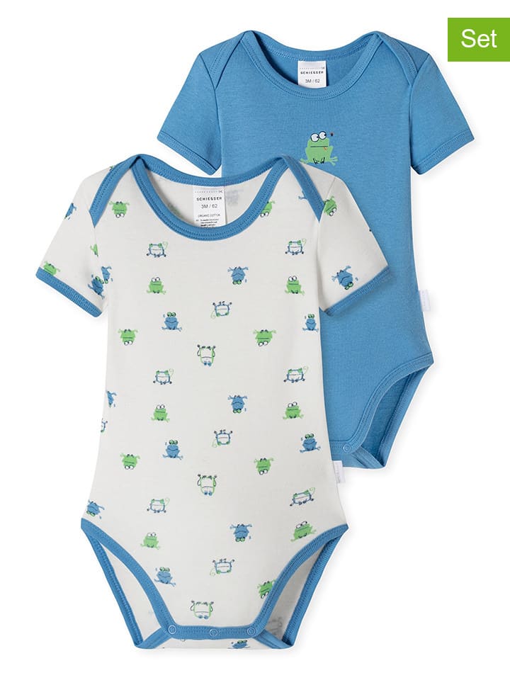 

Schiesser Комплект из 2 боди сине-белого цвета