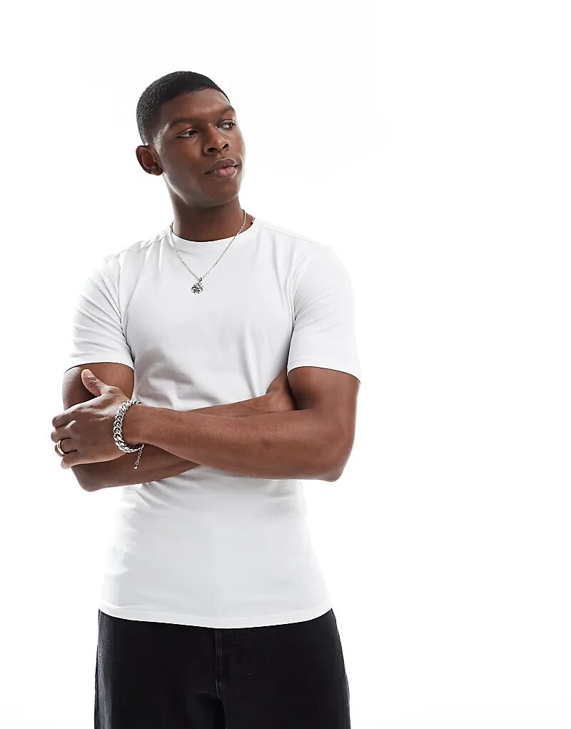 

Футболка River Island Muscle Fit белого цвета