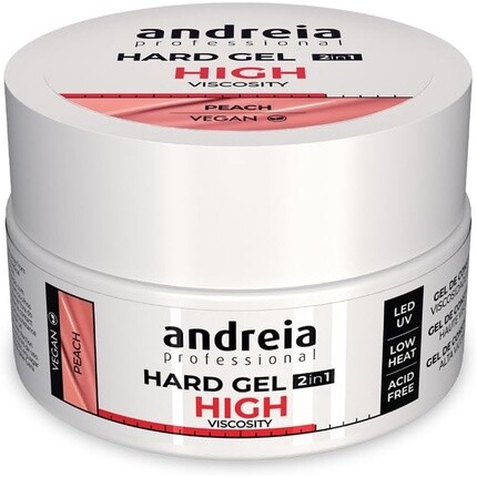 

Андрея Профессиональный двухфазный гель для твердых ногтей 2 в 1, светодиодный и УФ-гель для наращивания ногтей, высокая вязкость для крепких ногтей, кончиков и наращивания, персик, 44 г Andreia