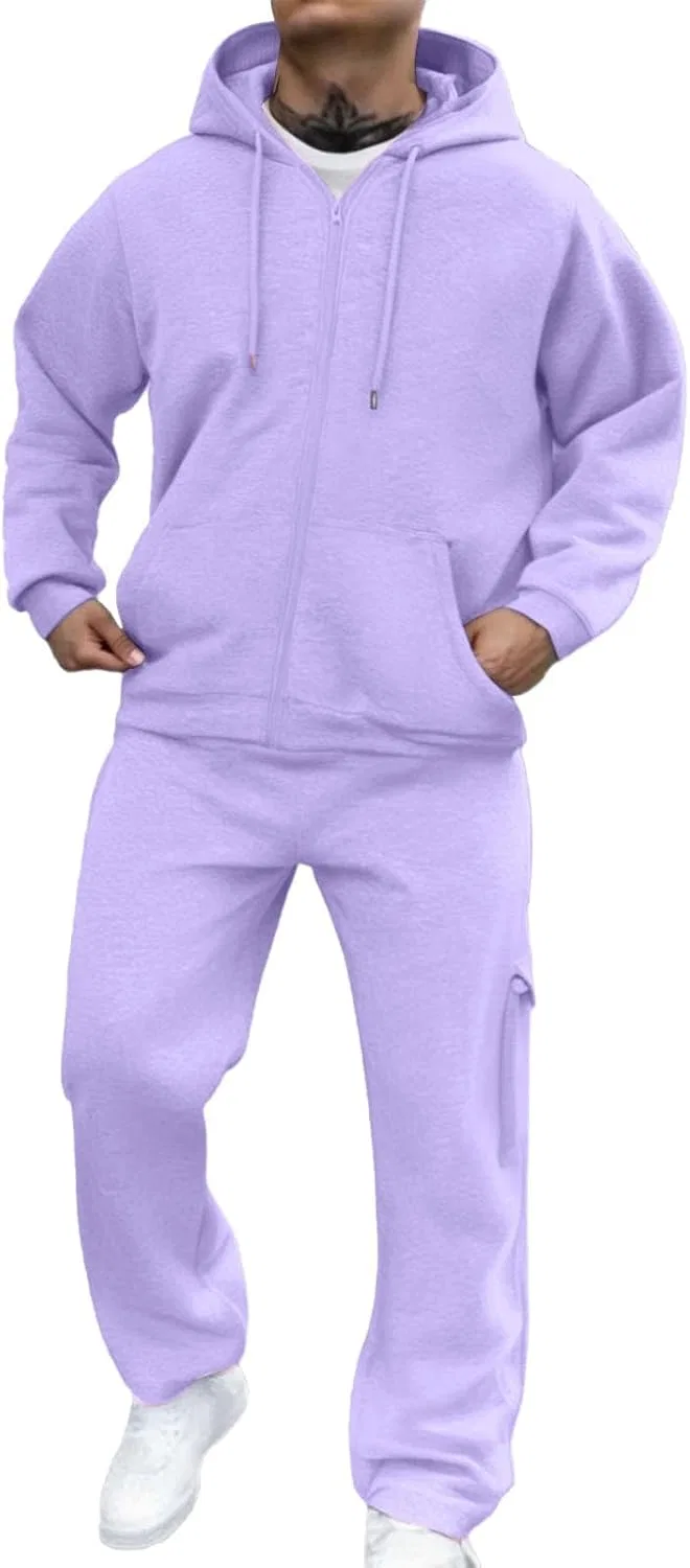 Спортивный костюм с капюшоном и молнией, Generic, 2 предмета, Purple