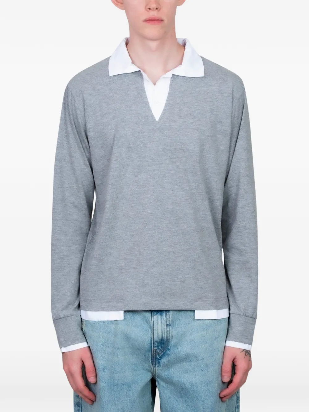 

Поло Luis с длинными рукавами и V-образным вырезом Gimaguas, серый