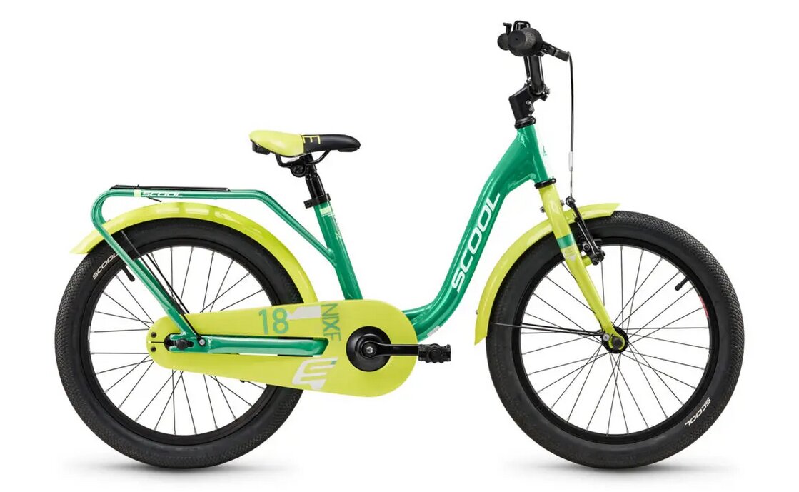 

Детский велосипед S'cool niXe 18 1-Gang - 18 дюймов - Tiefeinsteiger - 2025, цвет Grün|Green/Lime