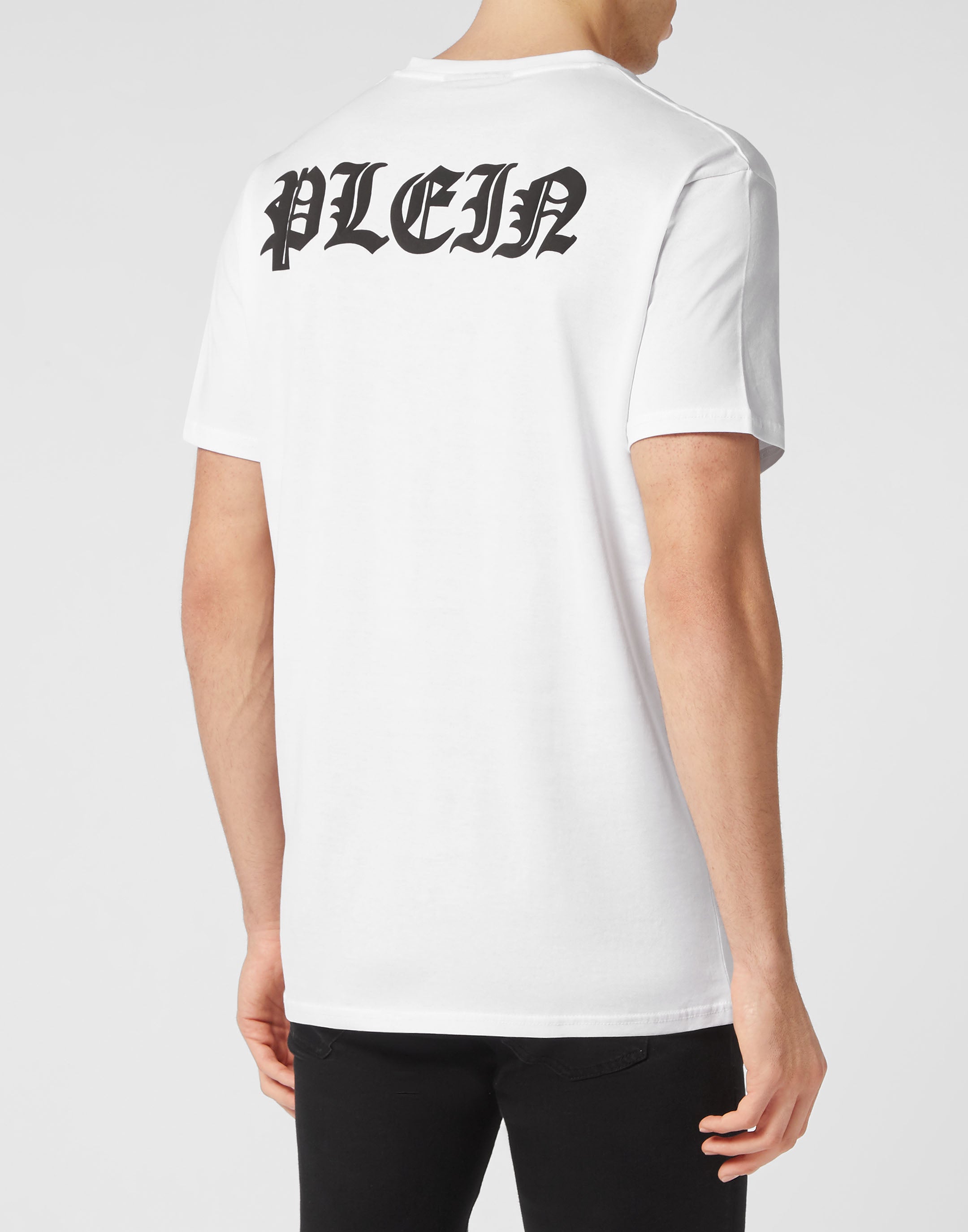 

Футболка с V-образным вырезом SS Gothic Plein PHILIPP PLEIN, белый