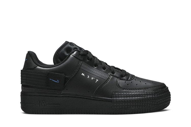 Кроссовки Nike Air Force 1 Type GS 'Black Photo Blue', черный — фото 2