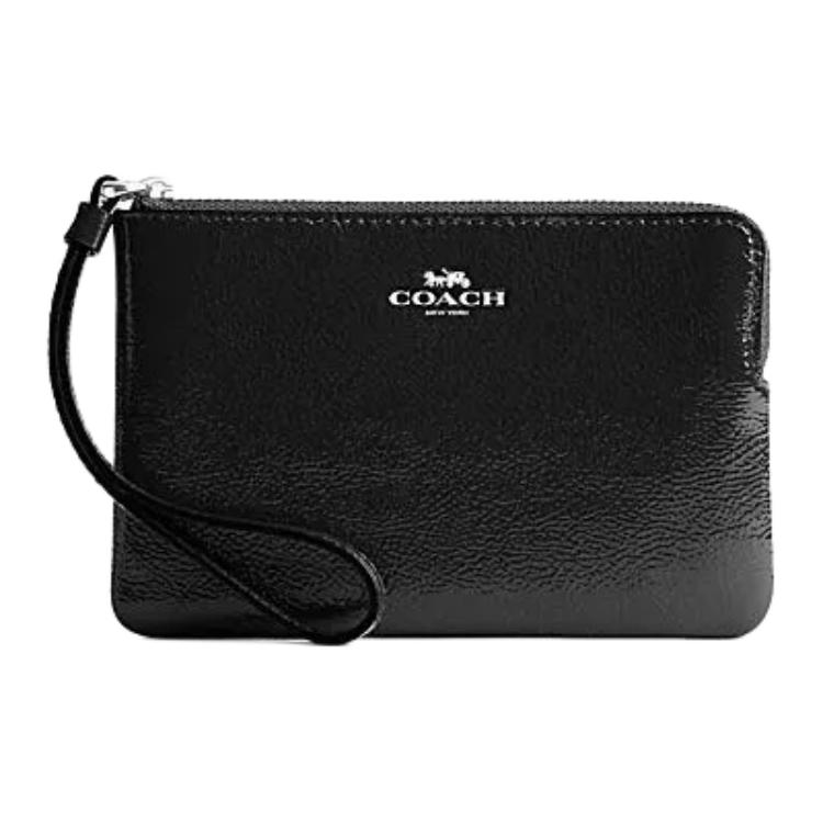 

COACH Кожаный клатч с угловой молнией на запястье для женщин