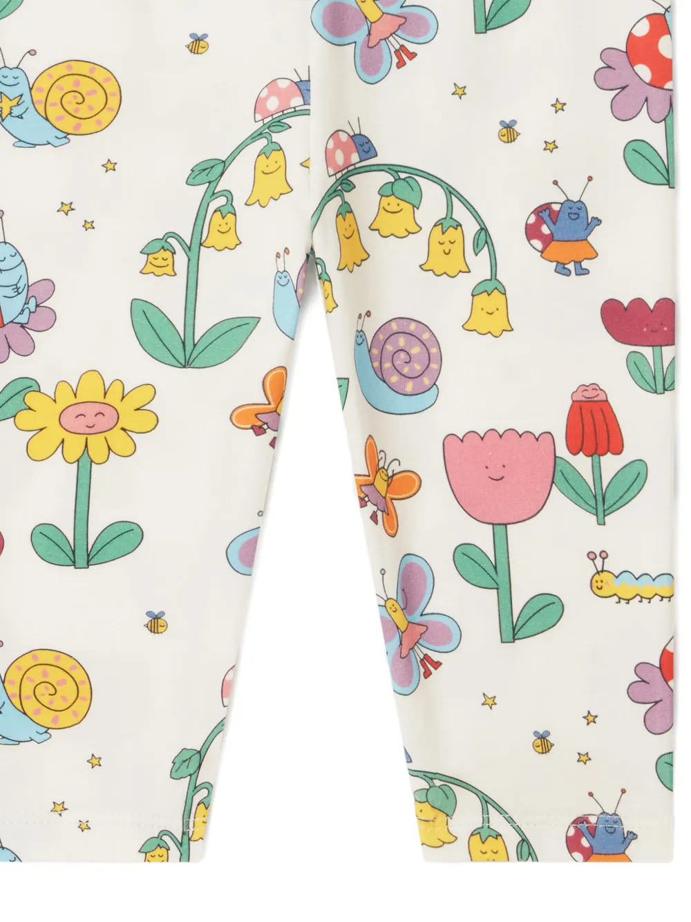Леггинсы с цветочным принтом Stella Mccartney Kids, бежевый — фото 3