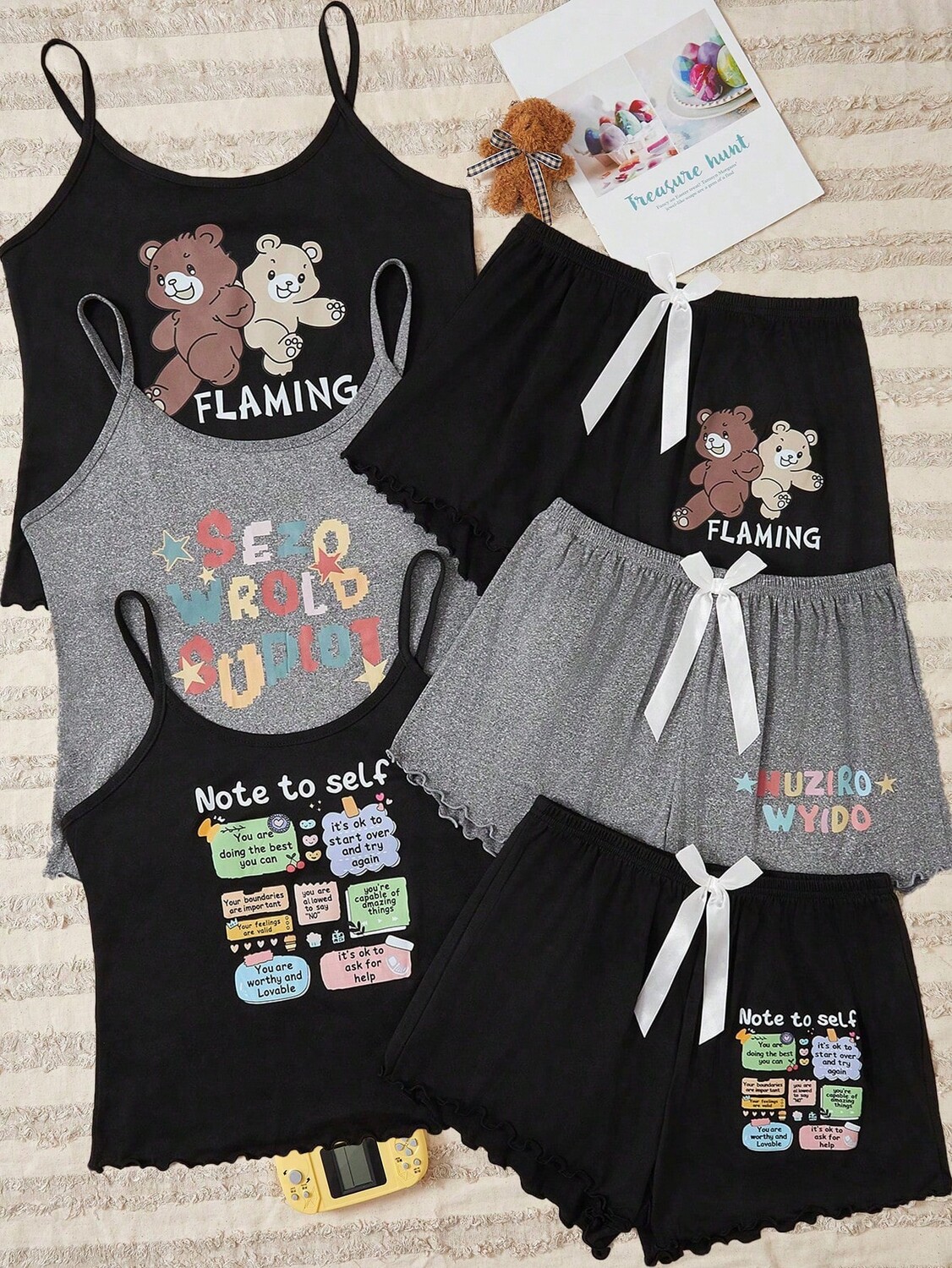 

3 шт./Компл. костюм и шорты Kamisowa, мультяшный рисунок, большой размер, мультиколор