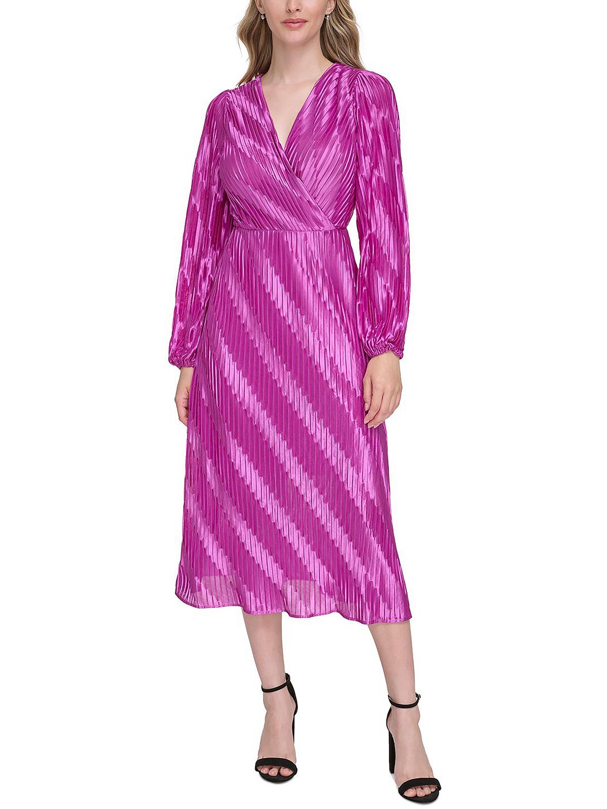 

Женское платье-миди с запахом длиной до колена Kensie Dresses, фуксия