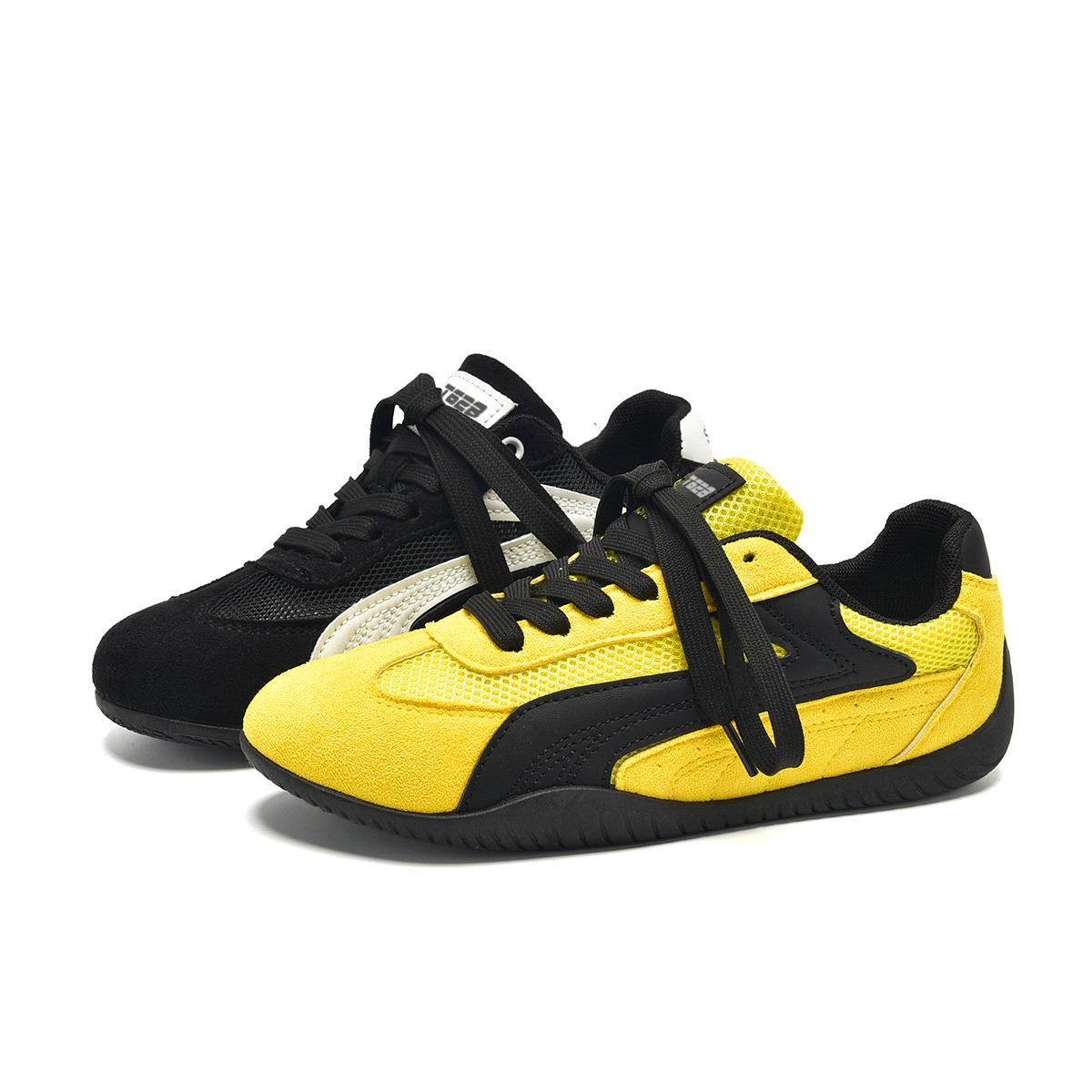 

T628 Износостойкие и легкие низкие гоночные кроссовки унисекс — желтый черный непарные, цвет Yellow Black Mismatched