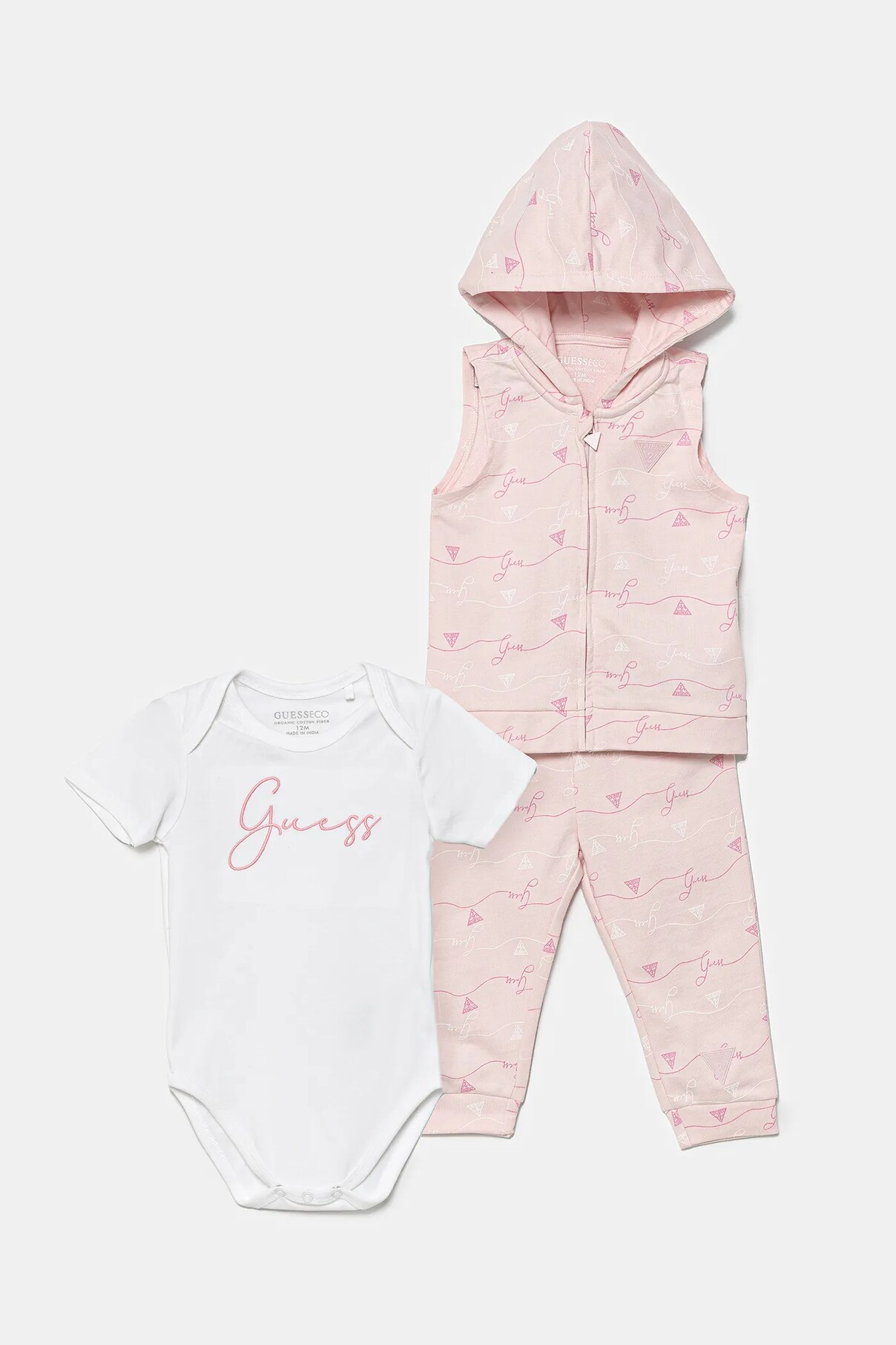 

Хлопковый детский комплект Guess, розовый
