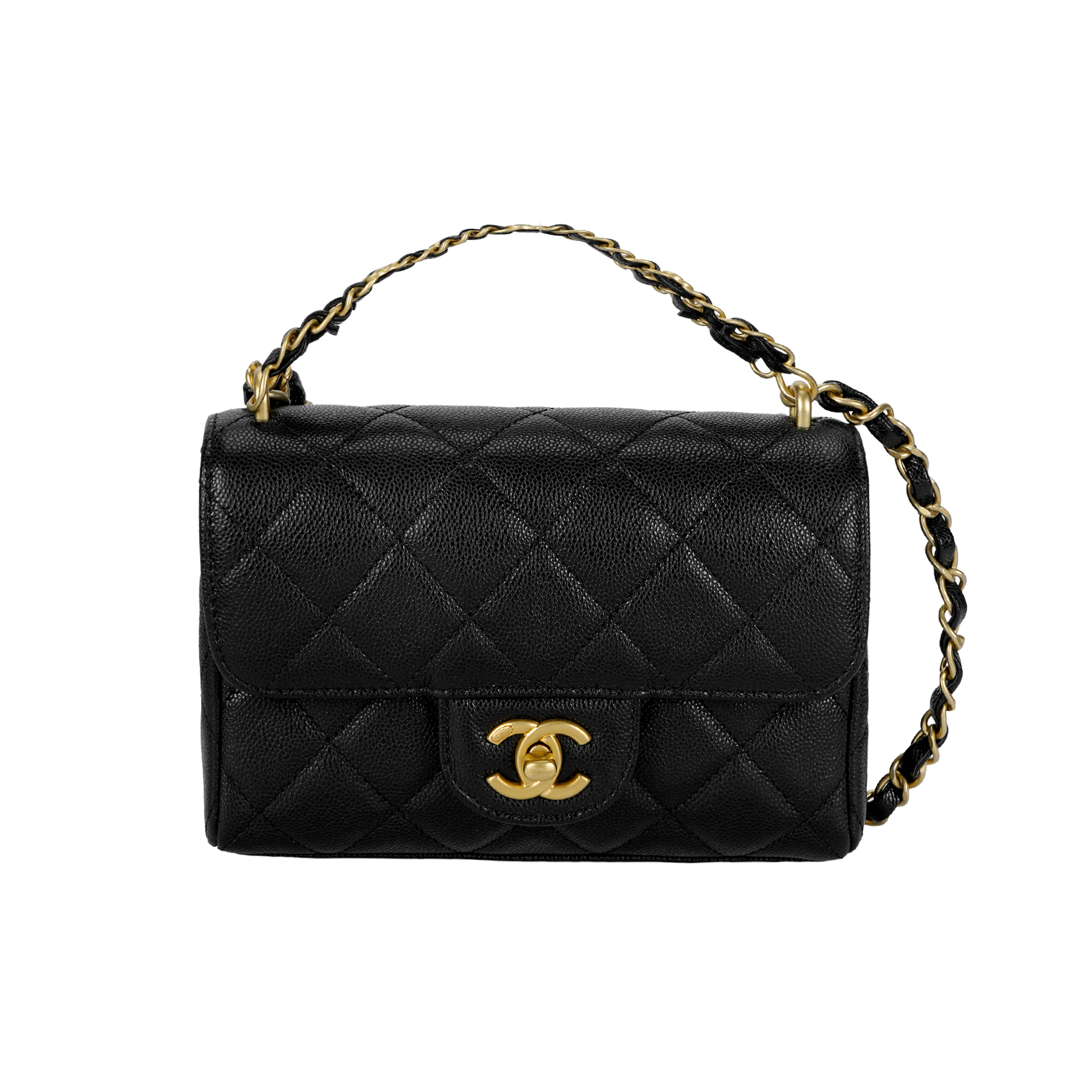 

CHANEL Миниатюрная черная женская сумка через плечо из тисненой телячьей кожи