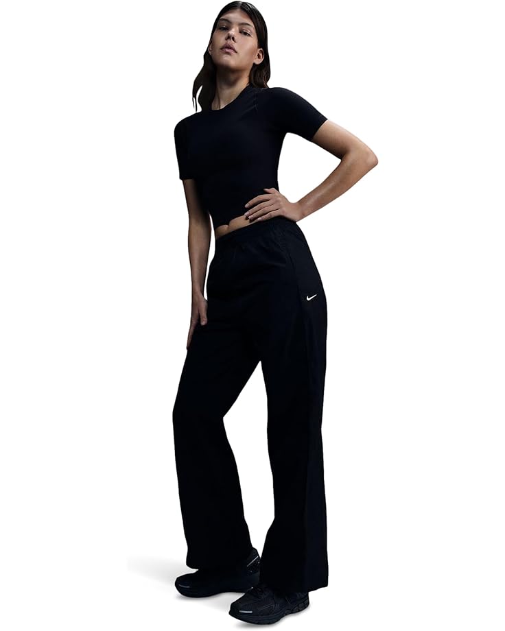

Брюки Nike Windrunner High-waisted Woven Open-hem Pants, черный/белый