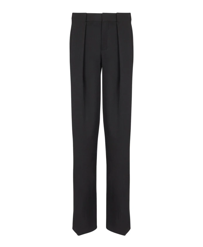 

Брюки с прижатыми складками из ткани Grain de Poudre. Balmain, черный