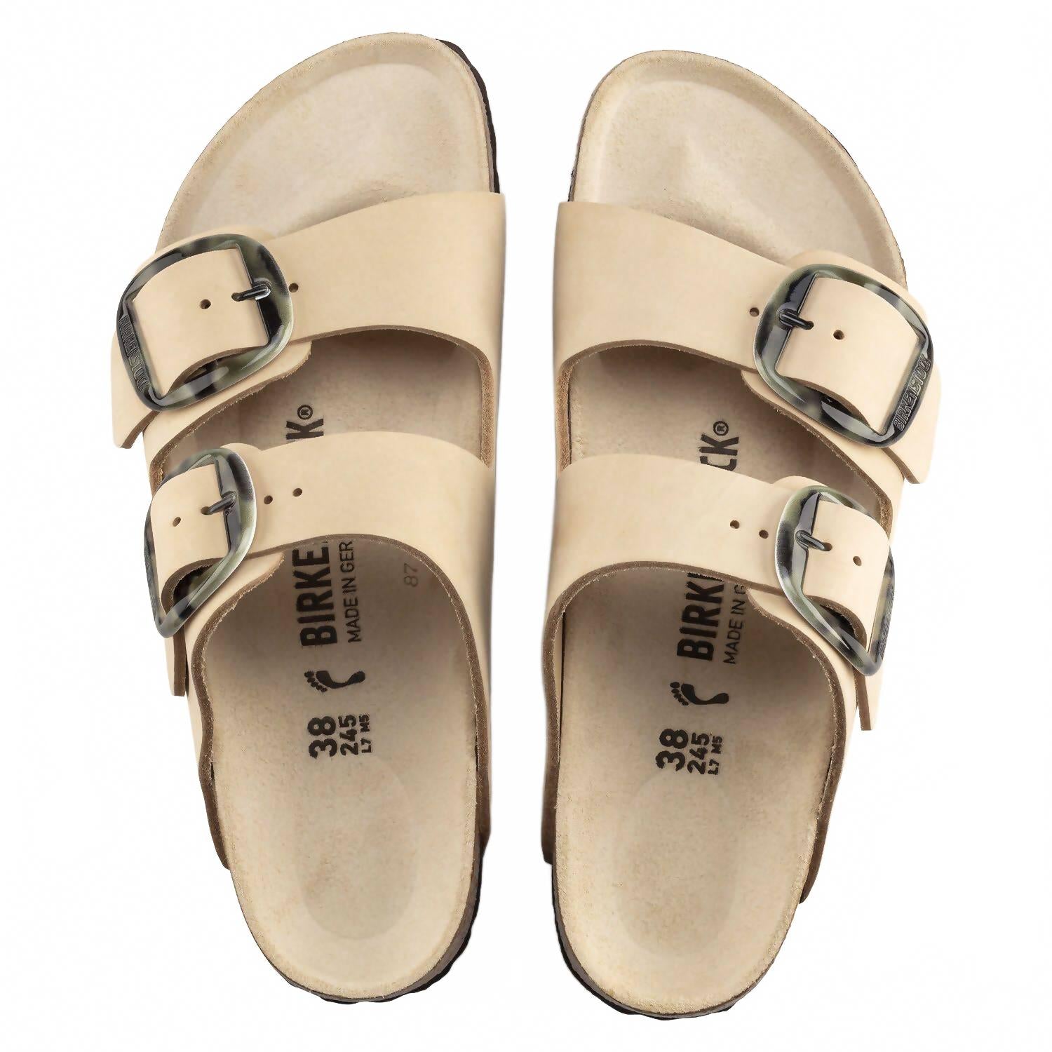 Женские мюли Arizona Almond с большой пряжкой в бежевом цвете Birkenstock — фото 3