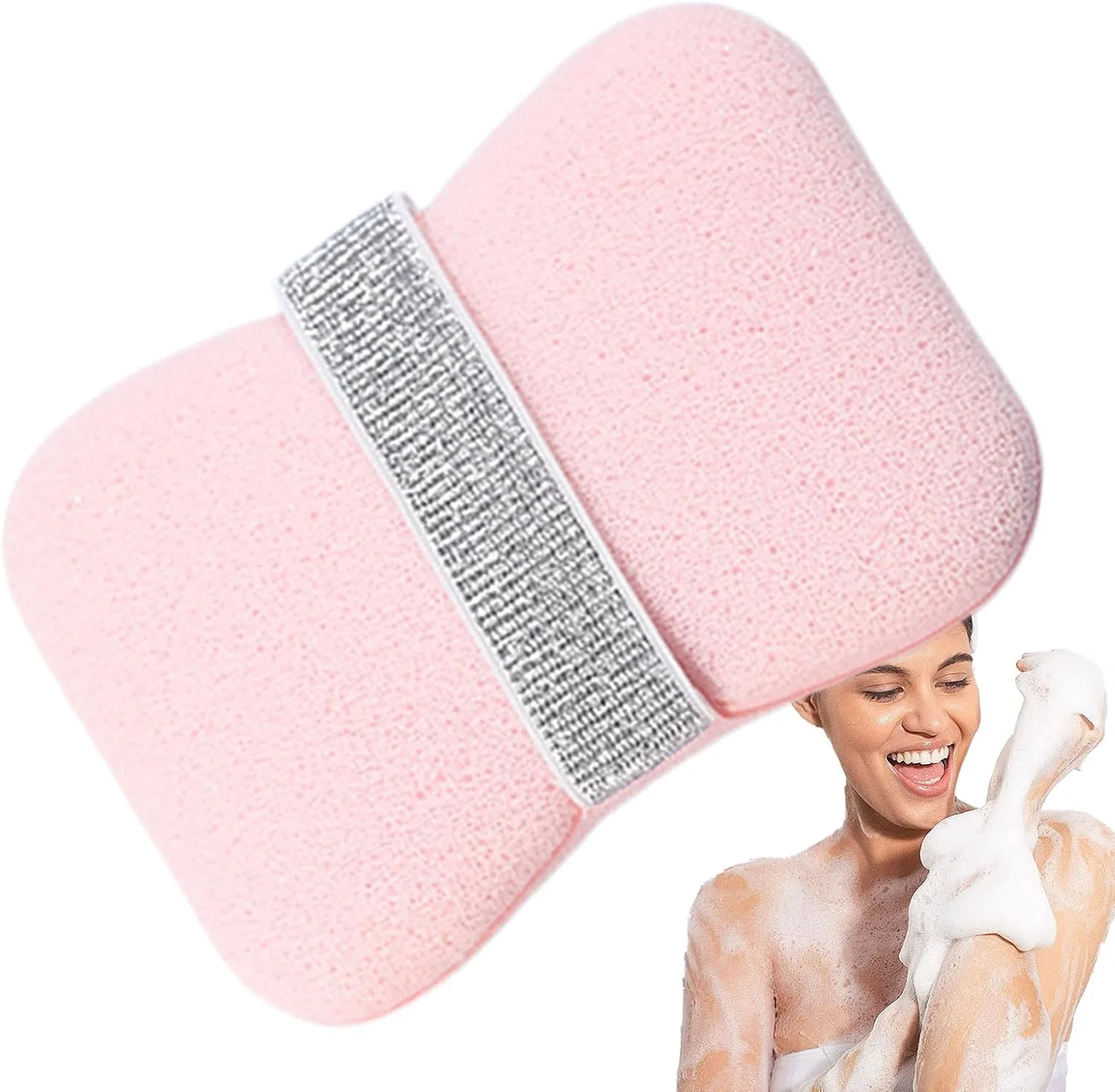 Губки для душа с отсеком для мыла Generic, Soft And Thin Pink