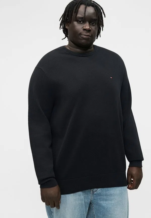 Основной структурный джемпер с круглым вырезом Tommy Hilfiger, Black — фото 4