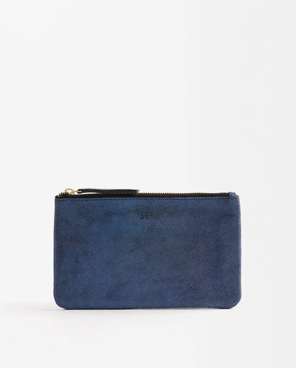 

Маленькая кожаная сумка для туалетных принадлежностей с простой застежкой-молнией Parfois, тёмно-синий