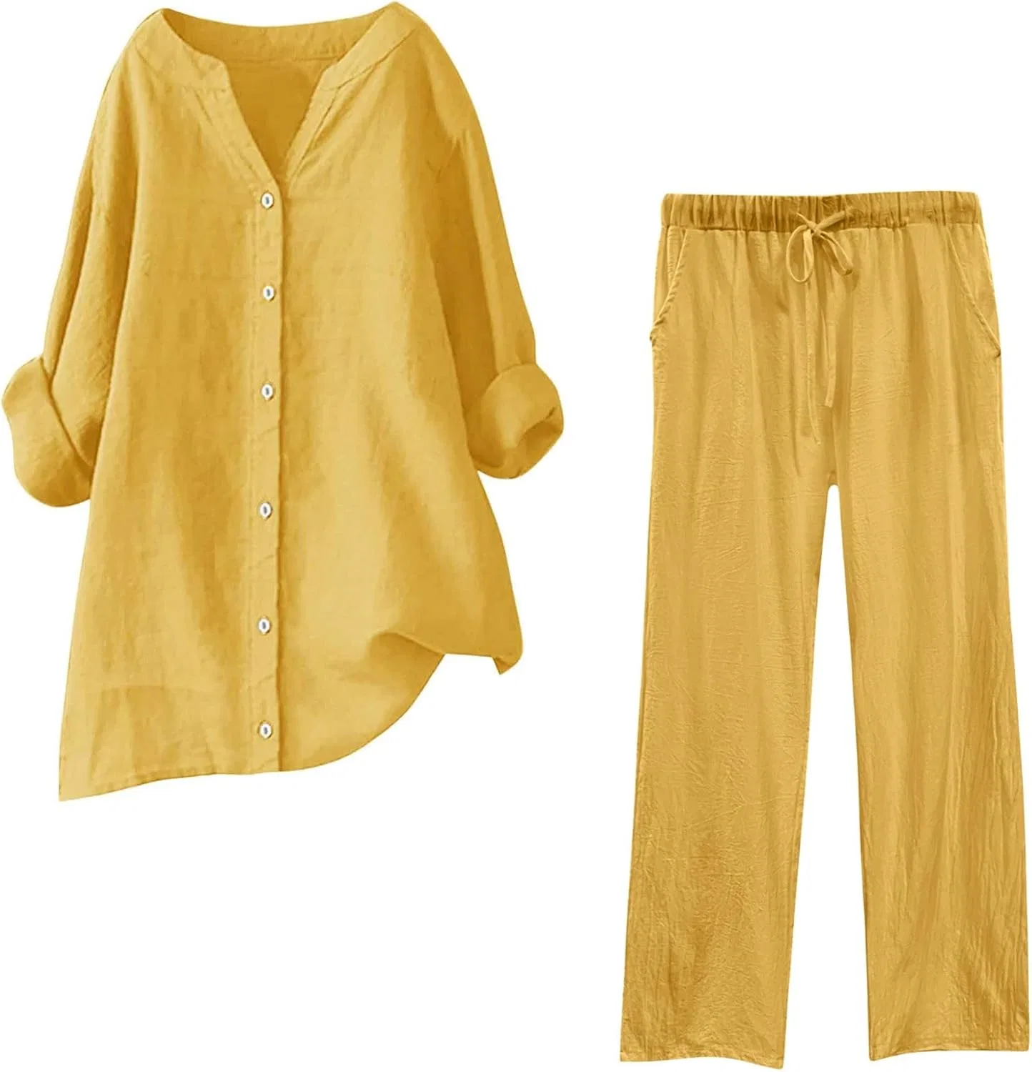 Костюм из двух предметов Cotton Linen, желтый