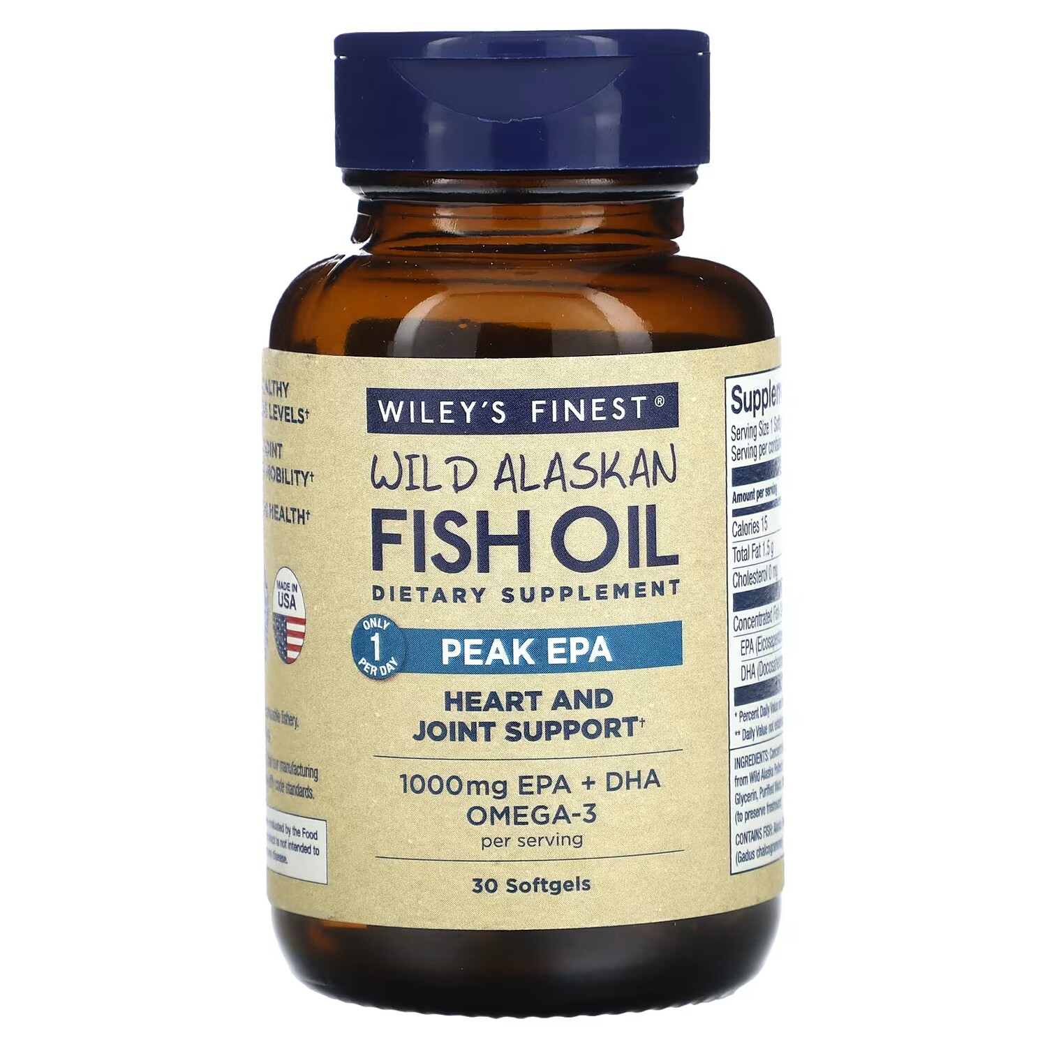 

Рыбий жир Wiley's Finest Peak EPA для суставов, 30 мягких таблеток