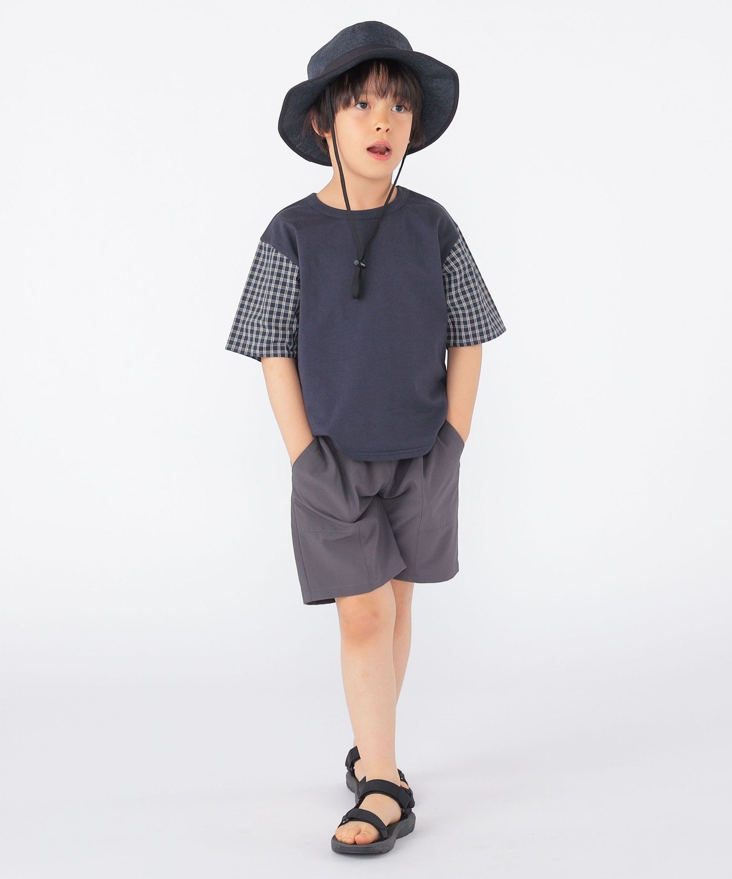 Детская футболка с коротким рукавом в клетку (100-130 см) SHIPS KIDS, Navy — фото 4