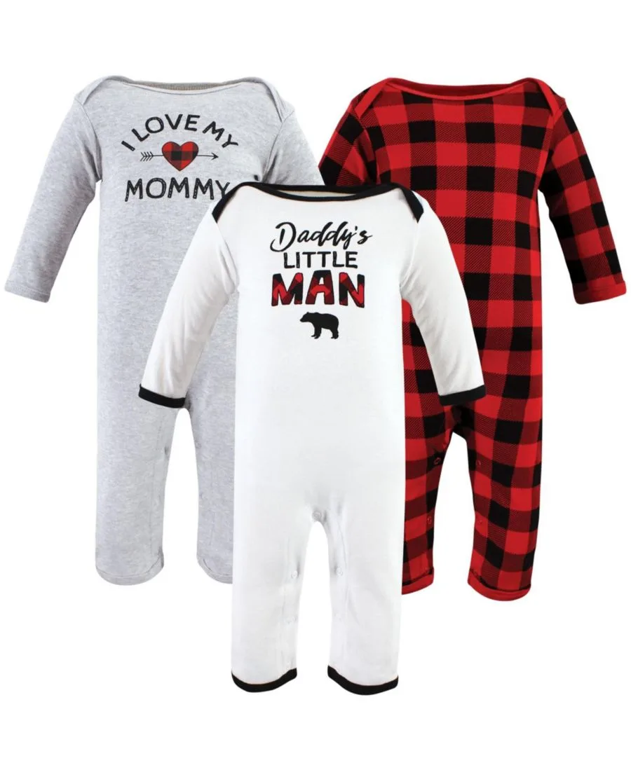 3 комбинезона в упаковке Hudson Baby, Buffalo Plaid Family