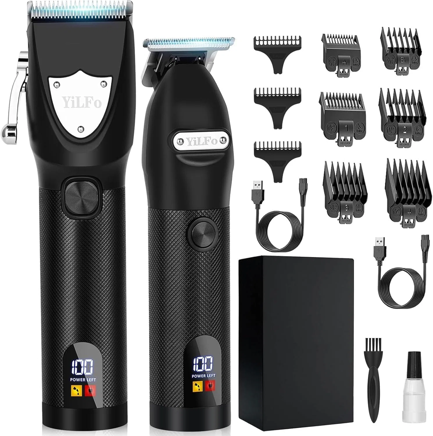 Набор для стрижки волос и бороды YiLFo Professional Yilfo, Black