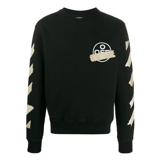 

Толстовка OFF-WHITE Tap Arrows Mens Logo Long Sleeve Round Neck Sweater Tape, черный