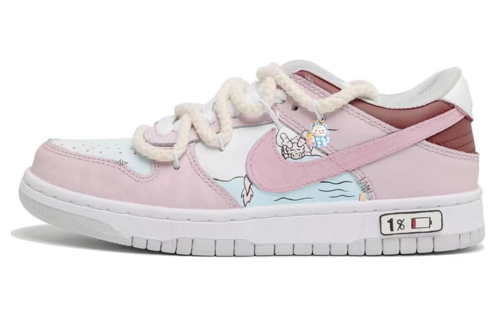 

Кроссовки Nike Dunk Skateboarding Shoes Women's Low-top Powder, розовый