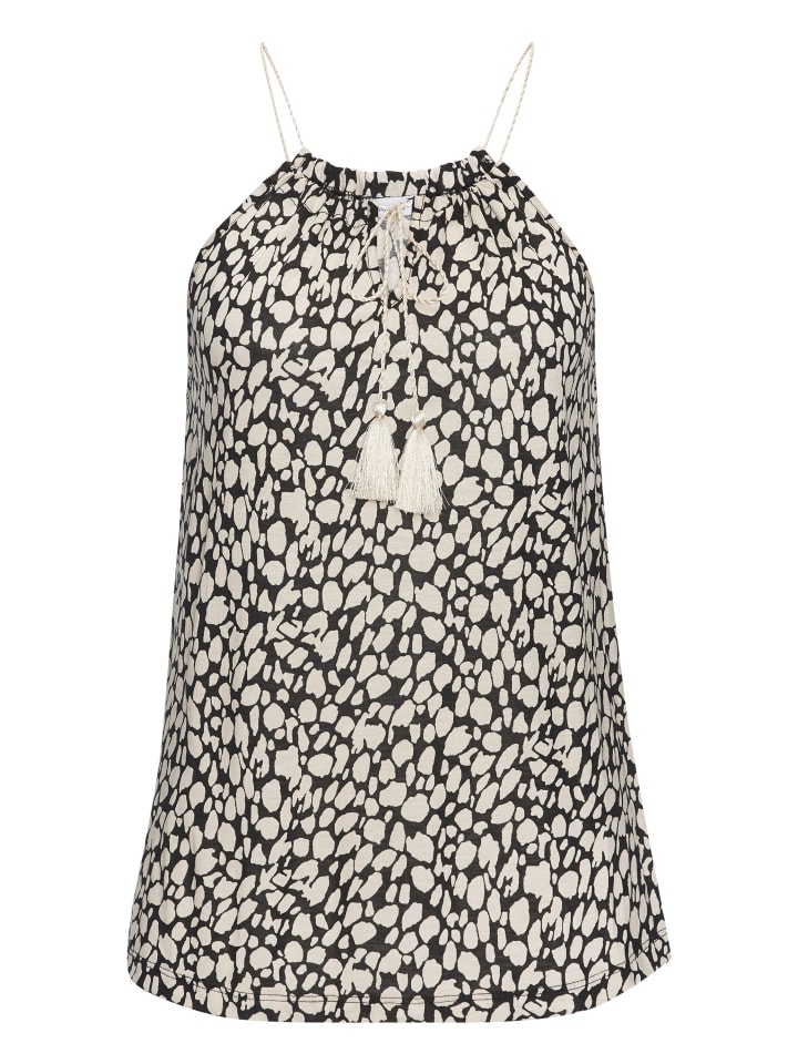 

LASCANA Пляжный топ в черно-бежевых тонах