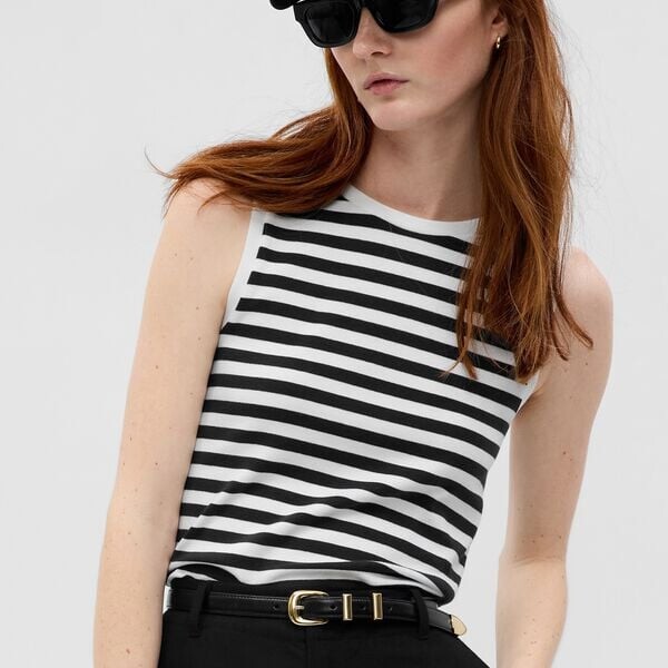 

Полосатая майка из эластичного хлопка и модала Gap, белый